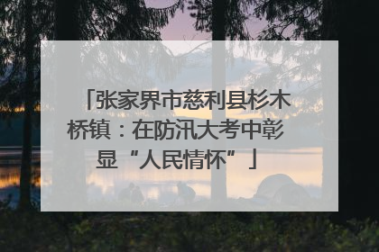 张家界市慈利县杉木桥镇：在防汛大考中彰显“人民情怀”