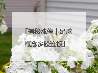 揭秘涨停｜足球概念多股连板