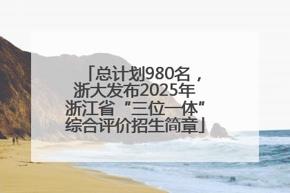 总计划980名，浙大发布2025年浙江省“三位一体”综合评价招生简章