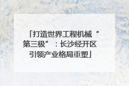 打造世界工程机械“第三极”：长沙经开区引领产业格局重塑