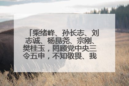 柴绪峰、孙长志、刘志诚、杨昆尧、宗刚、樊桂玉，罔顾党中央三令五申，不知敬畏、我行我素、肆意妄为！