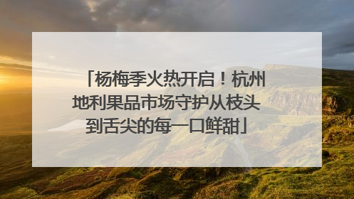 杨梅季火热开启！杭州地利果品市场守护从枝头到舌尖的每一口鲜甜