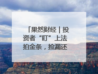 果然财经｜投资者“盯”上法拍金条，捡漏还是风险？