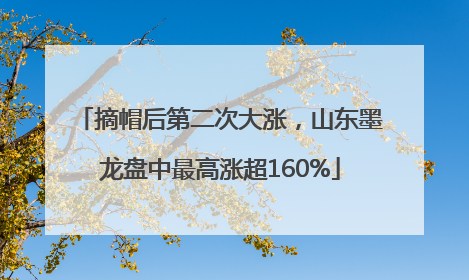 摘帽后第二次大涨，山东墨龙盘中最高涨超160%
