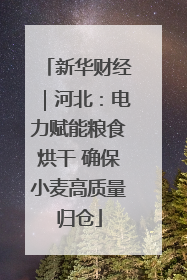 新华财经｜河北：电力赋能粮食烘干 确保小麦高质量归仓