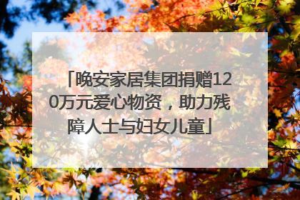 晚安家居集团捐赠120万元爱心物资，助力残障人士与妇女儿童