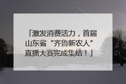 激发消费活力，首届山东省“齐鲁新农人”直播大赛完成集结！