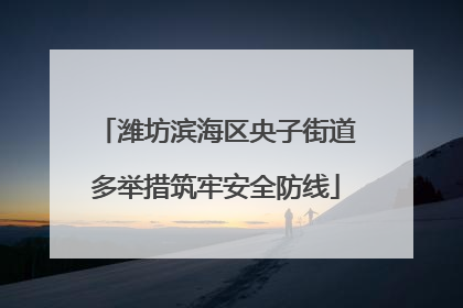 潍坊滨海区央子街道多举措筑牢安全防线