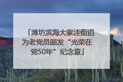 潍坊滨海大家洼街道为老党员颁发“光荣在党50年”纪念章