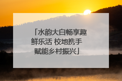 水韵大白畅享趣鲜乐活 校地携手赋能乡村振兴