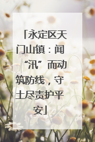 永定区天门山镇：闻“汛”而动筑防线，守土尽责护平安