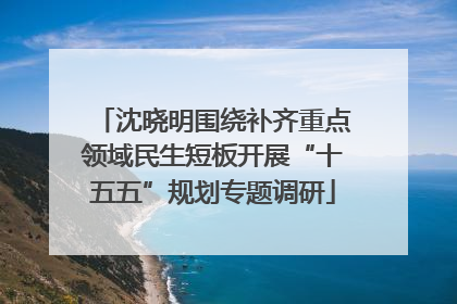沈晓明围绕补齐重点领域民生短板开展“十五五”规划专题调研