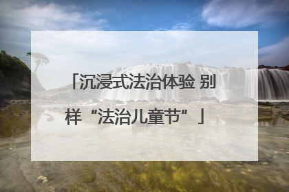 沉浸式法治体验 别样“法治儿童节”