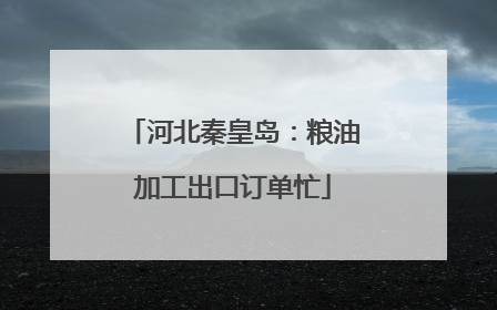 河北秦皇岛：粮油加工出口订单忙