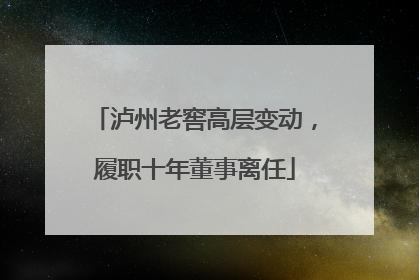 泸州老窖高层变动，履职十年董事离任