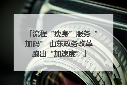 流程“瘦身”服务“加码” 山东政务改革跑出“加速度”