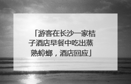 游客在长沙一家桔子酒店早餐中吃出蒸熟蟑螂，酒店回应