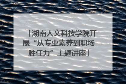湖南人文科技学院开展“从专业素养到职场胜任力”主题讲座