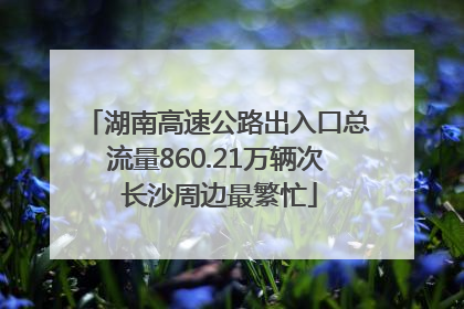 湖南高速公路出入口总流量860.21万辆次 长沙周边最繁忙