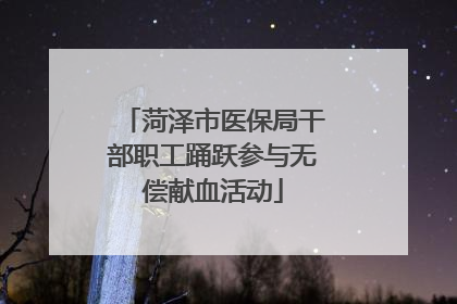 菏泽市医保局干部职工踊跃参与无偿献血活动
