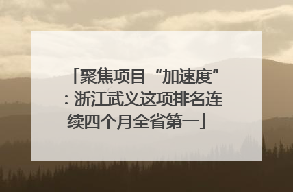 聚焦项目“加速度”：浙江武义这项排名连续四个月全省第一