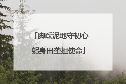 脚踩泥地守初心 躬身田垄担使命