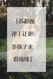 苏超视评︱让更多孩子来看场球