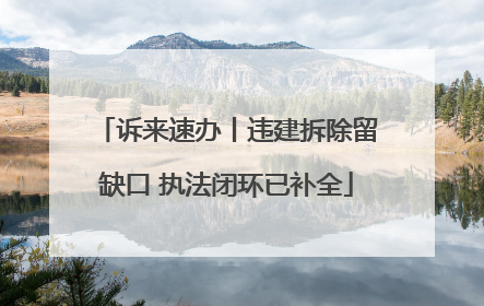 诉来速办丨违建拆除留缺口 执法闭环已补全
