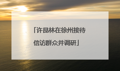 许昆林在徐州接待信访群众并调研
