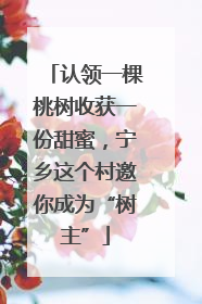 认领一棵桃树收获一份甜蜜，宁乡这个村邀你成为“树主”