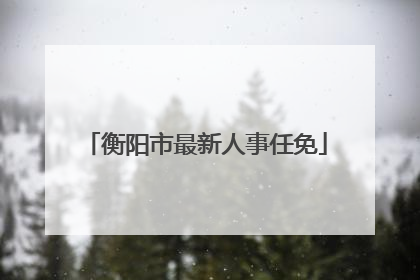 衡阳市最新人事任免