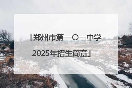 郑州市第一〇一中学2025年招生简章