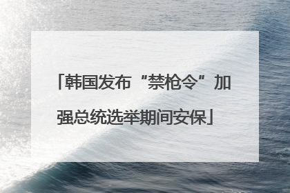 韩国发布“禁枪令”加强总统选举期间安保