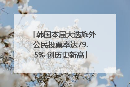 韩国本届大选旅外公民投票率达79.5% 创历史新高
