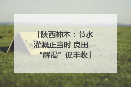 陕西神木：节水灌溉正当时 良田“解渴”促丰收