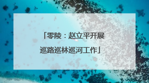 零陵：赵立平开展巡路巡林巡河工作
