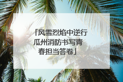 风雪烈焰中逆行 瓜州消防书写青春担当答卷