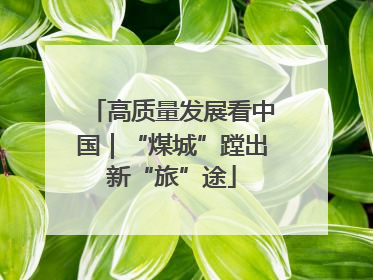 高质量发展看中国｜“煤城”蹚出新“旅”途