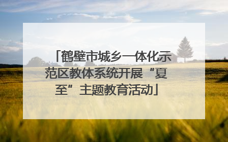 鹤壁市城乡一体化示范区教体系统开展“夏至”主题教育活动
