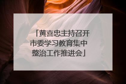 黄喜忠主持召开市委学习教育集中整治工作推进会