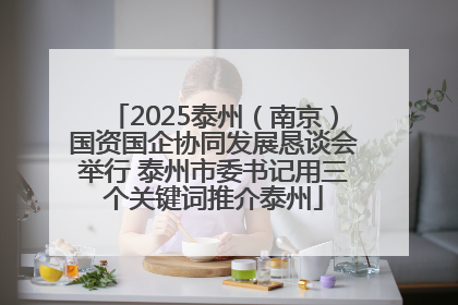 2025泰州（南京）国资国企协同发展恳谈会举行 泰州市委书记用三个关键词推介泰州