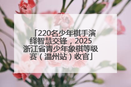 220名少年棋手演绎智慧交锋，2025浙江省青少年象棋等级赛（温州站）收官