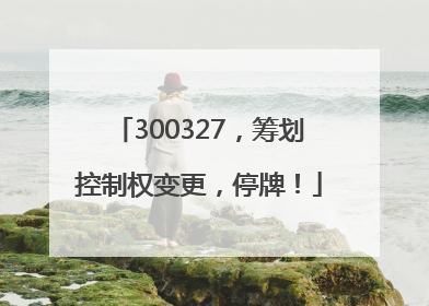 300327，筹划控制权变更，停牌！