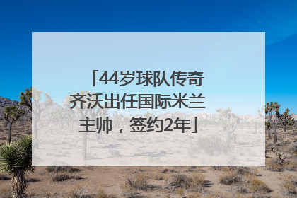 44岁球队传奇齐沃出任国际米兰主帅，签约2年