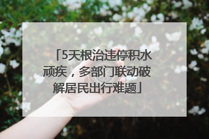 5天根治违停积水顽疾，多部门联动破解居民出行难题