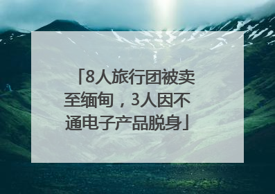 8人旅行团被卖至缅甸，3人因不通电子产品脱身